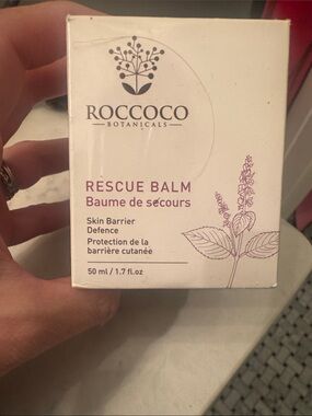 ROCCOCO Botanicals Rescue Balm - White & Mauve Packaging